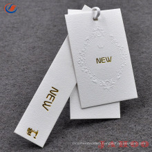 Top Design Factory Price  White Hang Tags for Shirts With Gold Logo